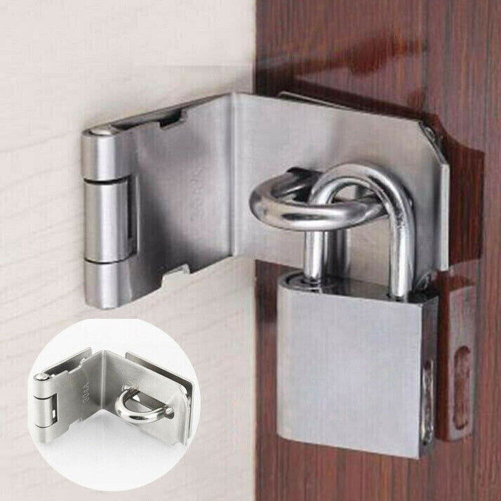 Barrel Bolt Slide - 90 Degree Padlock Hasp Door Clasp