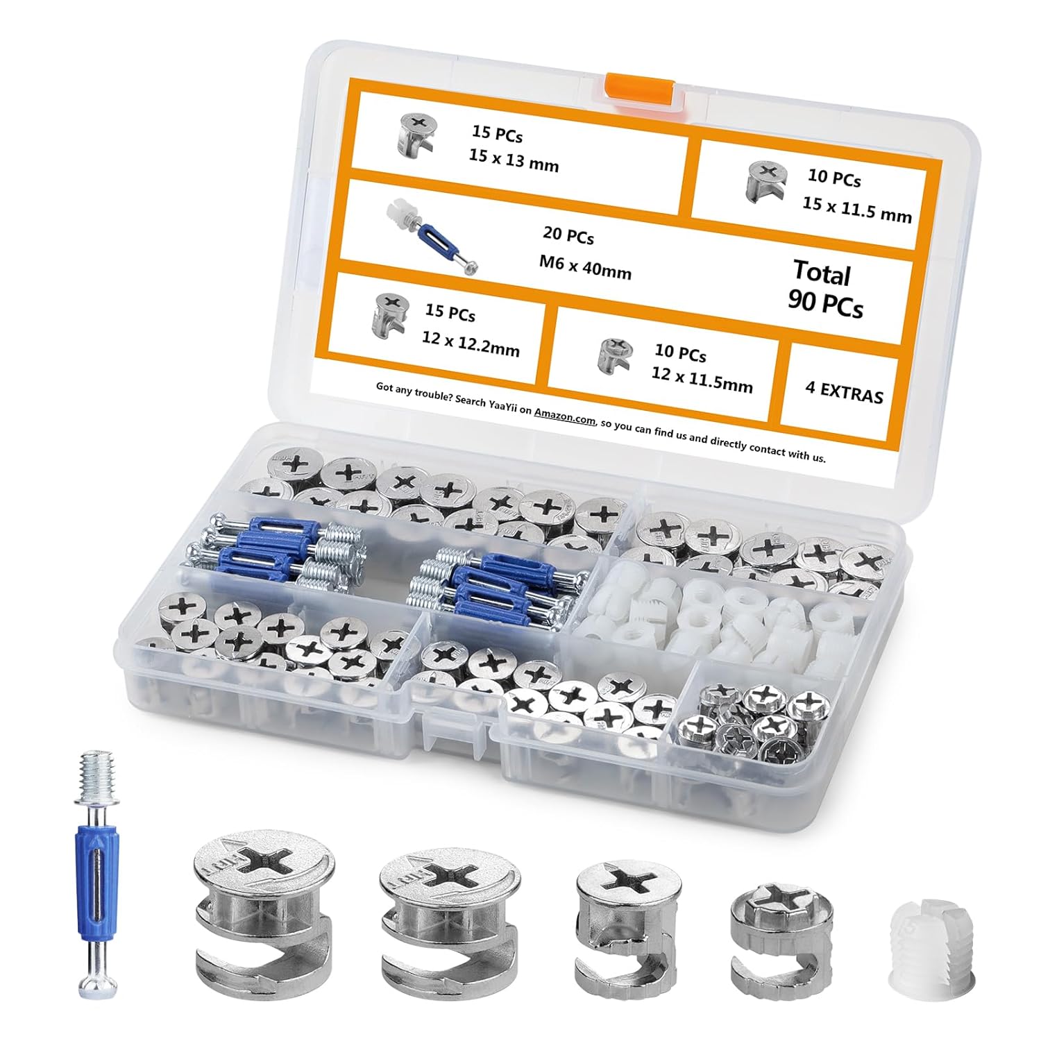 Furniture Hardware Nut - 90 Pcs Furniture Cam Locks with