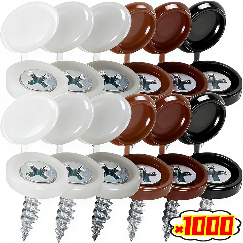 Furniture Hardware Nut - 1000/100pcs Plastic Nails Screw Caps Decoration