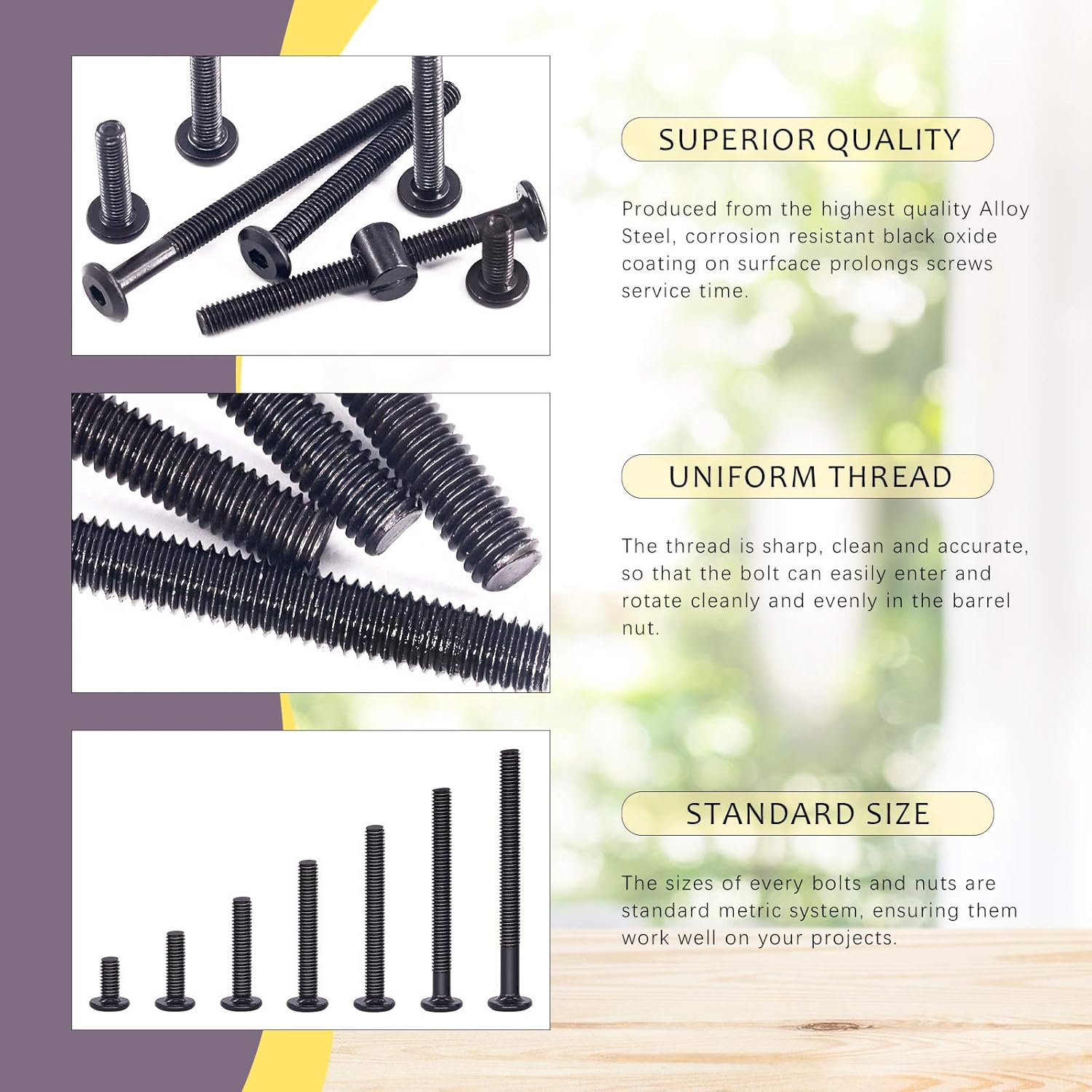 84Pcs Black M6 × 20/30/40/50/6 - Furniture Hardware Barrel Nut のレビューと価格