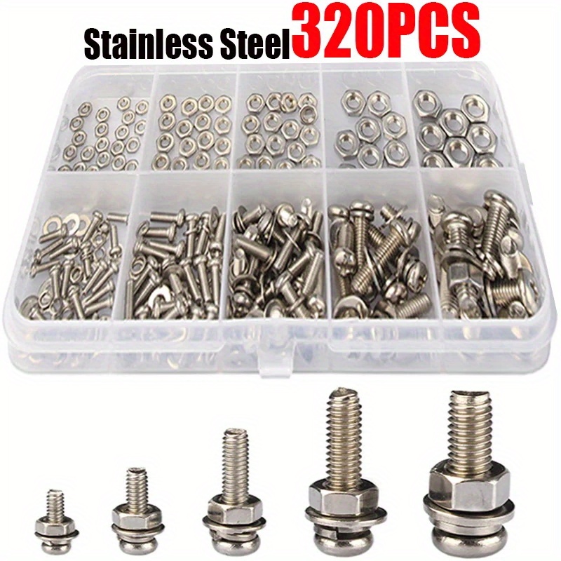 120/320-Piece Hex Nut and Bolt - Furniture Hardware Nut のレビューと価格