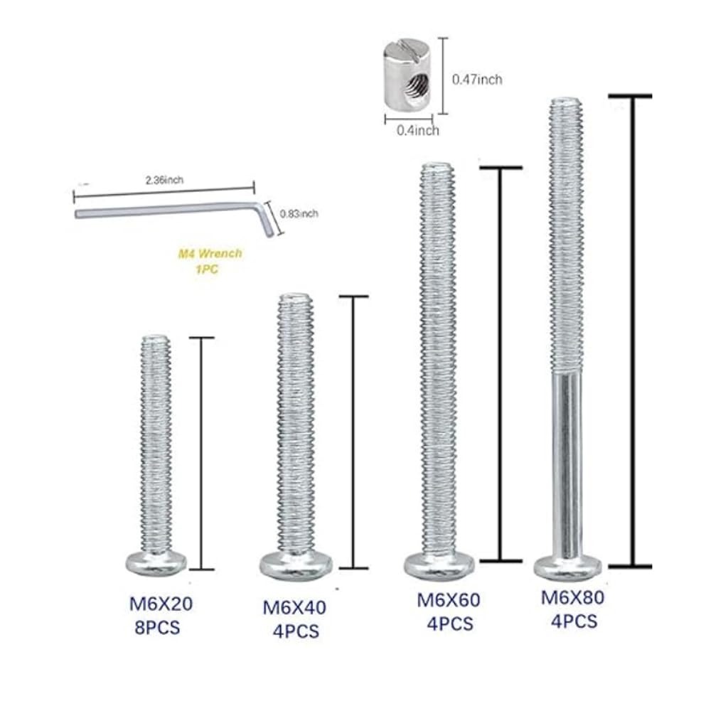20 Set Crib Screws Baby Bed Cr - Furniture Hardware Barrel Nut のレビューと価格