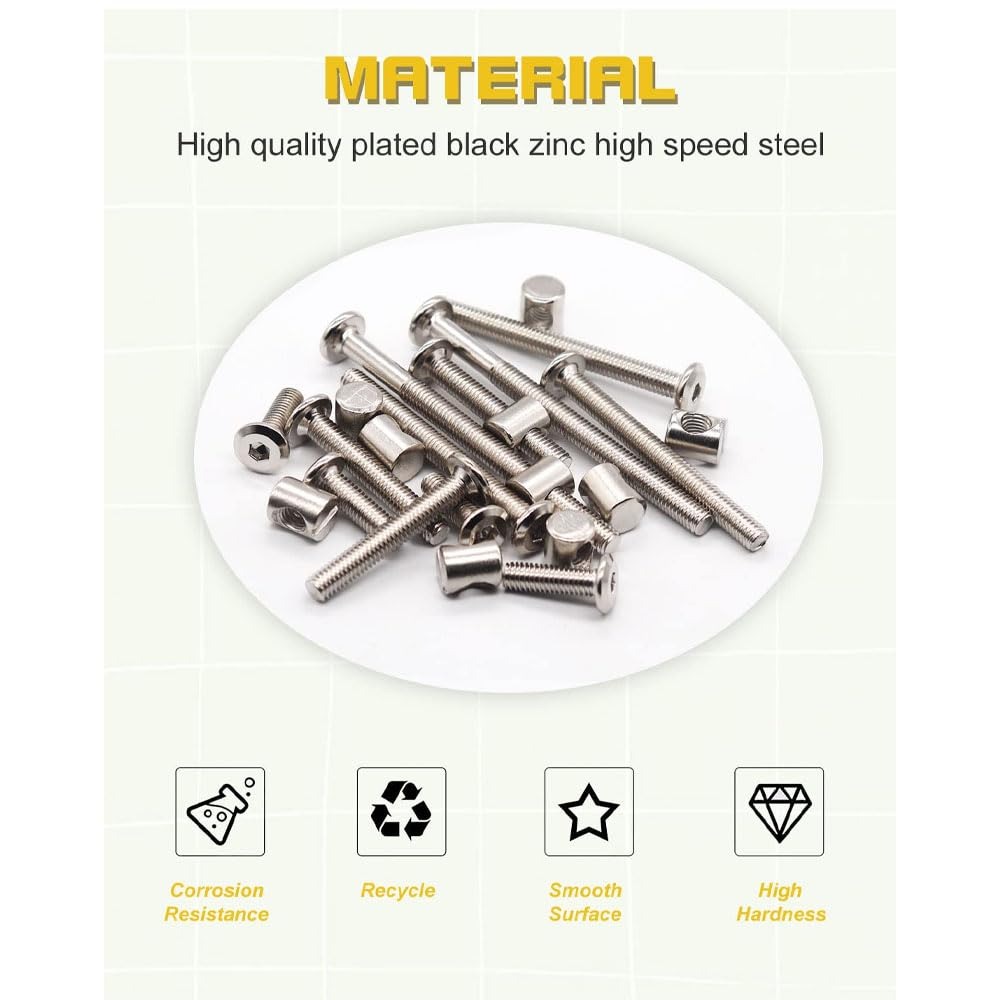 20 Set Crib Screws Baby Bed Cr - Furniture Hardware Barrel Nut のレビューと価格