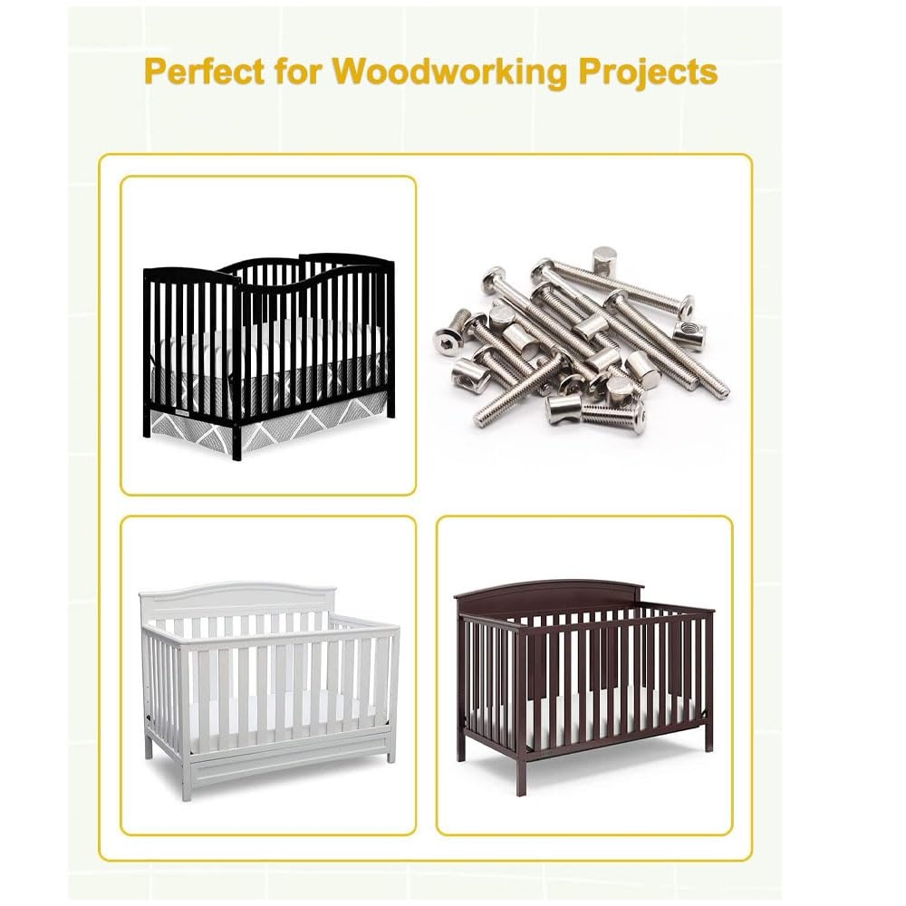 20 Set Crib Screws Baby Bed Cr - Furniture Hardware Barrel Nut のレビューと価格
