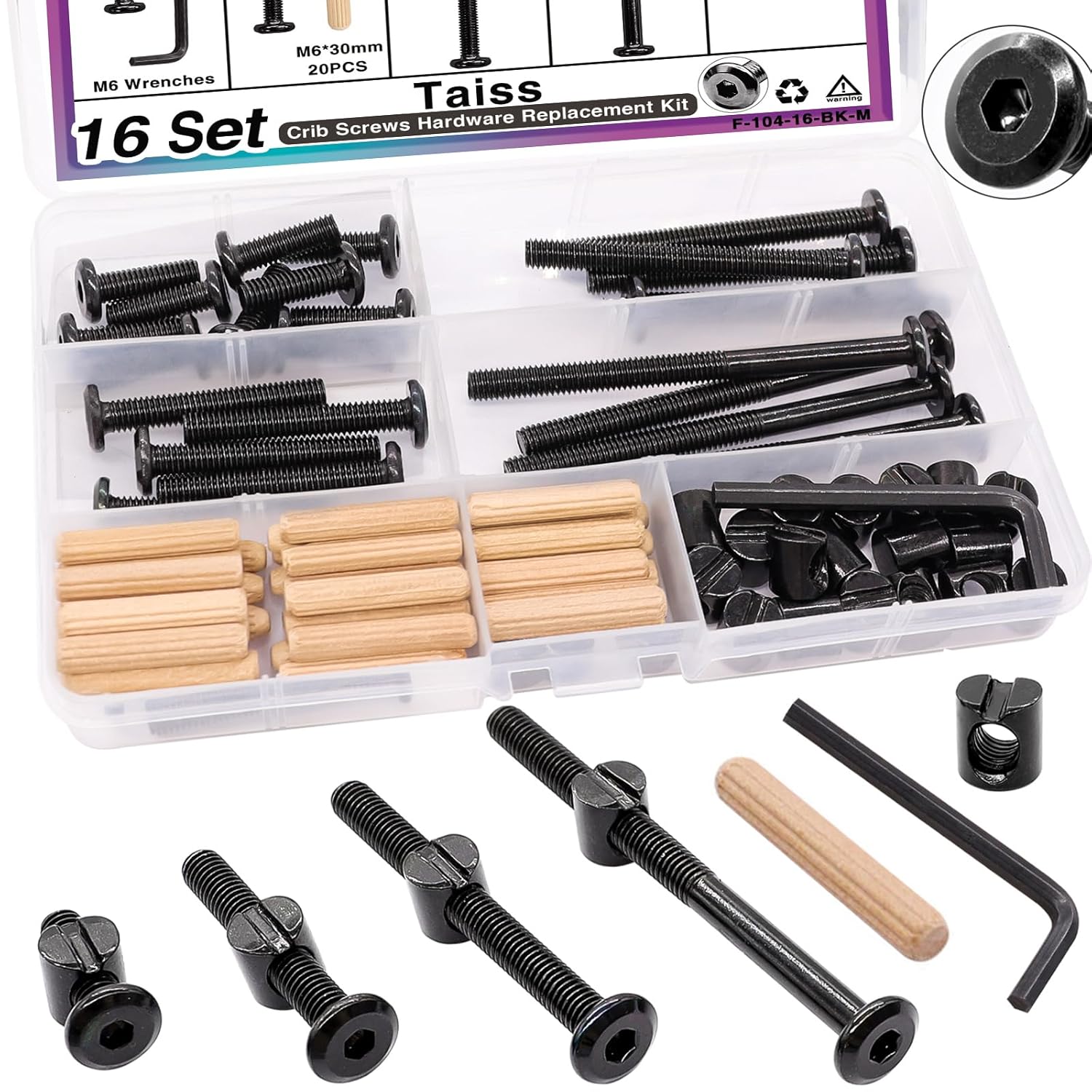 16 Set Crib Screws M6x20mm/ 40 - Furniture Hardware Barrel Nut のレビューと価格