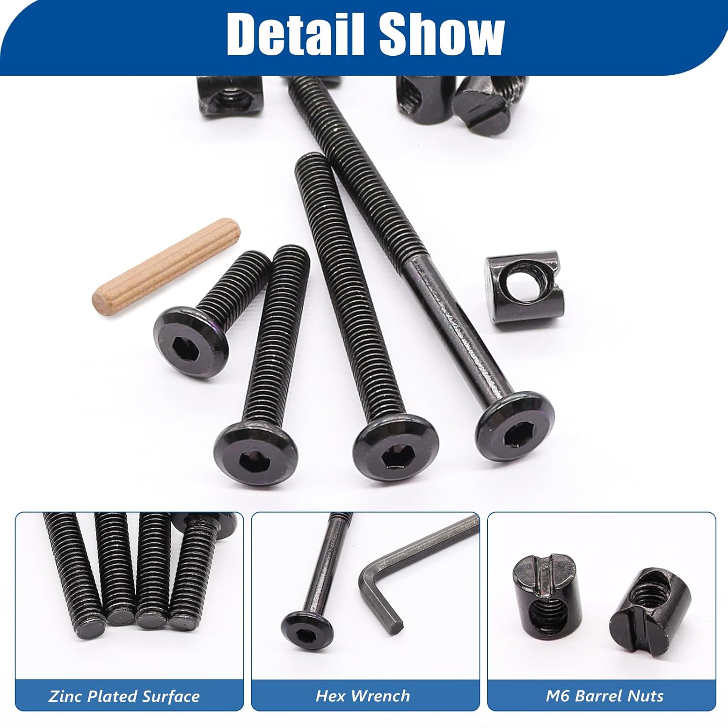 16 Set Crib Screws M6x20mm/ 40 - Furniture Hardware Barrel Nut のレビューと価格