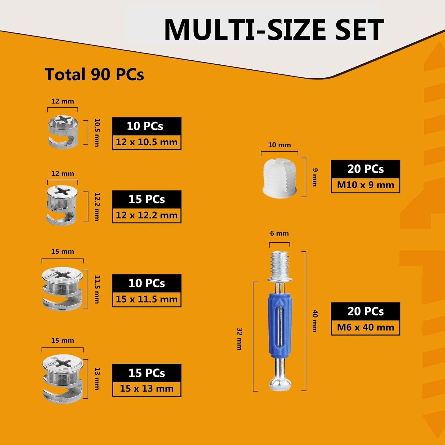 90 Pcs Furniture Cam Locks wit - Furniture Hardware Nut のレビューと価格