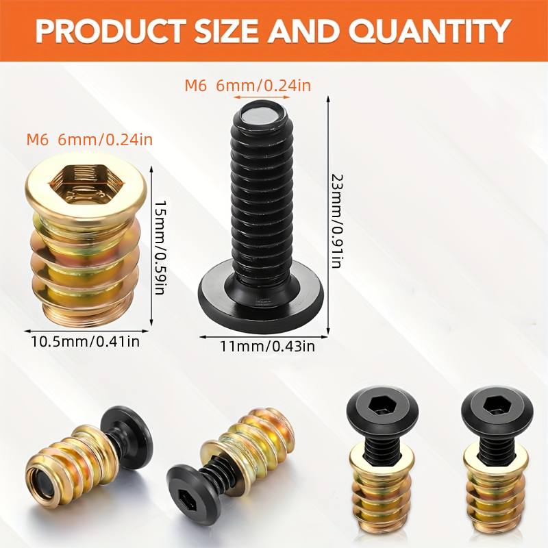10PCS Threaded Inserts Nut Com - Furniture Hardware Nut のレビューと価格