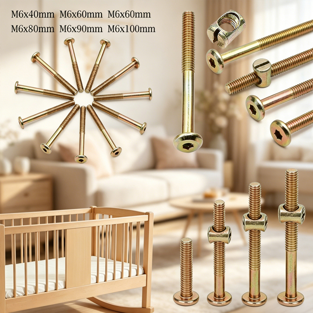 10pcs M6 Bed Frame Connecting  - Furniture Hardware Barrel Nut のレビューと価格