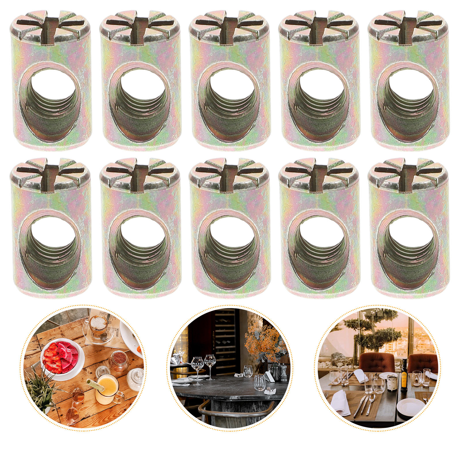 20Pcs Barrel Nut M6x10mm Zinc  - Furniture Hardware Barrel Nut のレビューと価格