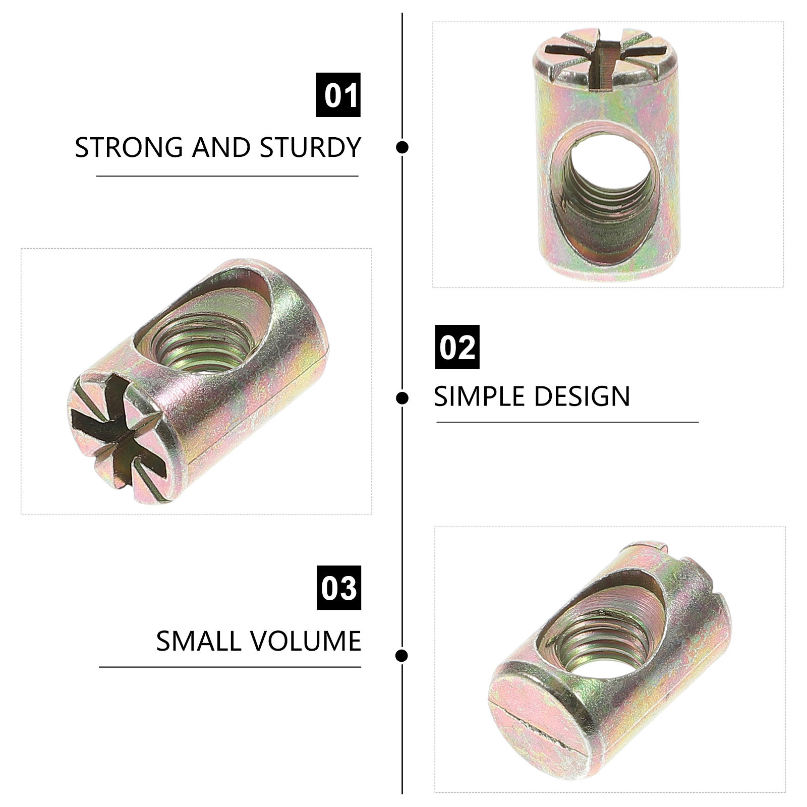 20Pcs Barrel Nut M6x10mm Zinc  - Furniture Hardware Barrel Nut のレビューと価格