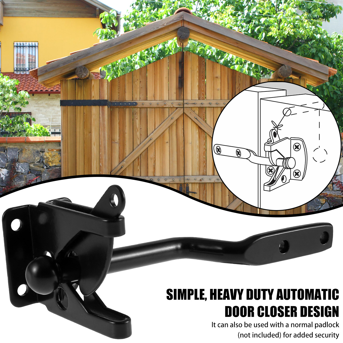 Self-Locking Gate Latch Carbon - Barrel Bolt Slide のレビューと価格