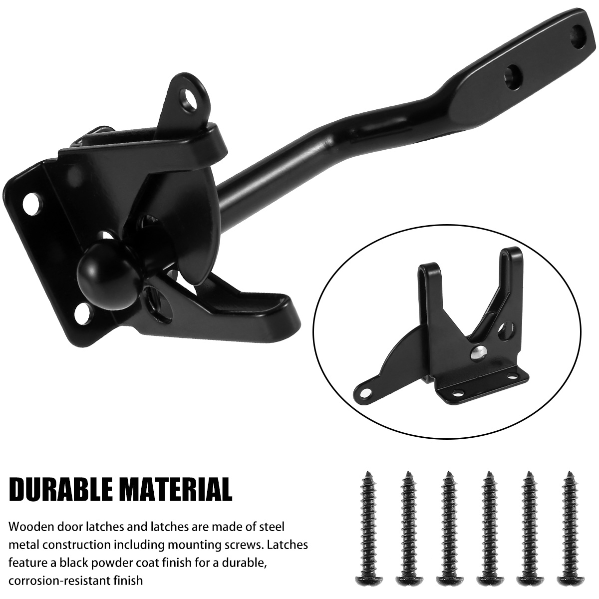 Self-Locking Gate Latch Carbon - Barrel Bolt Slide のレビューと価格