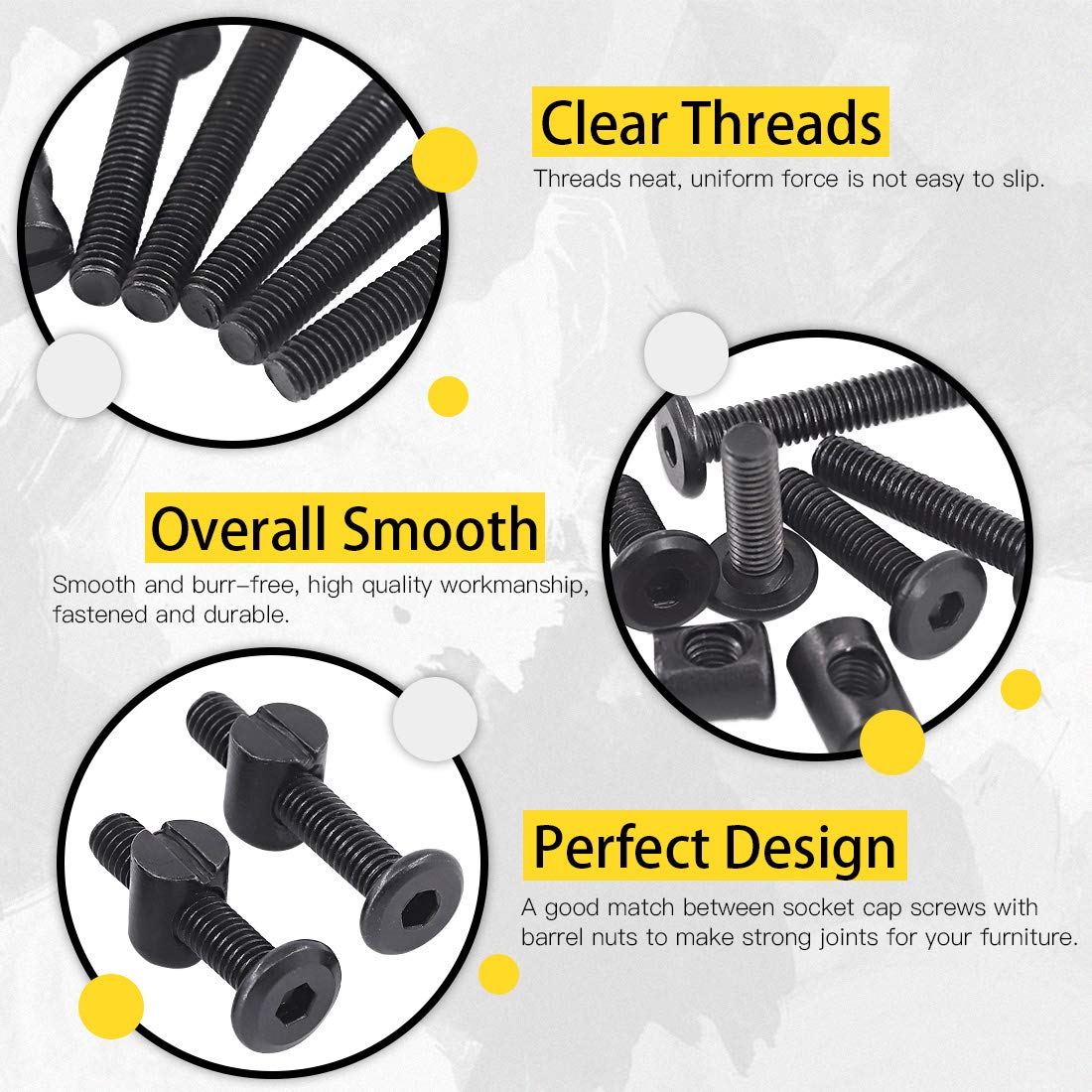 M6 Hex Socket Head Screws Bolt - Furniture Hardware Barrel Nut のレビューと価格