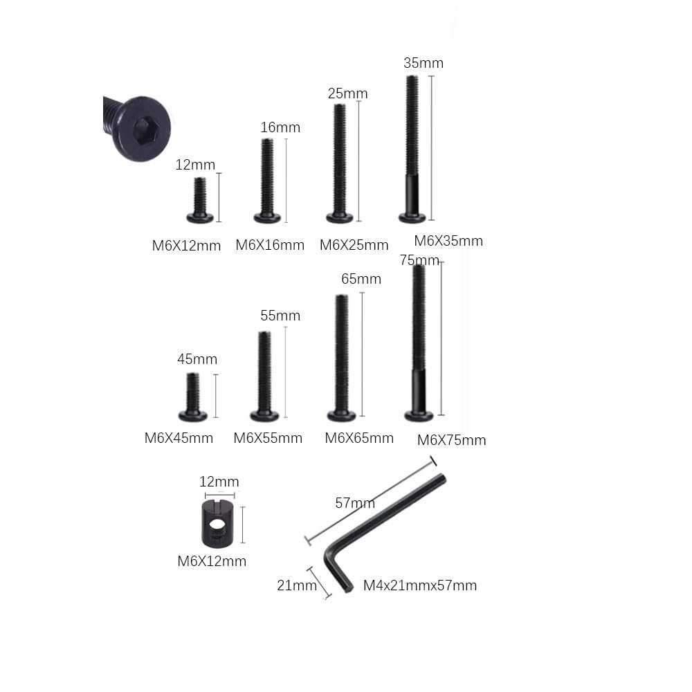 32 Set M6x12mm/16mm/25mm/35mm/ - Furniture Hardware Replacement のレビューと価格