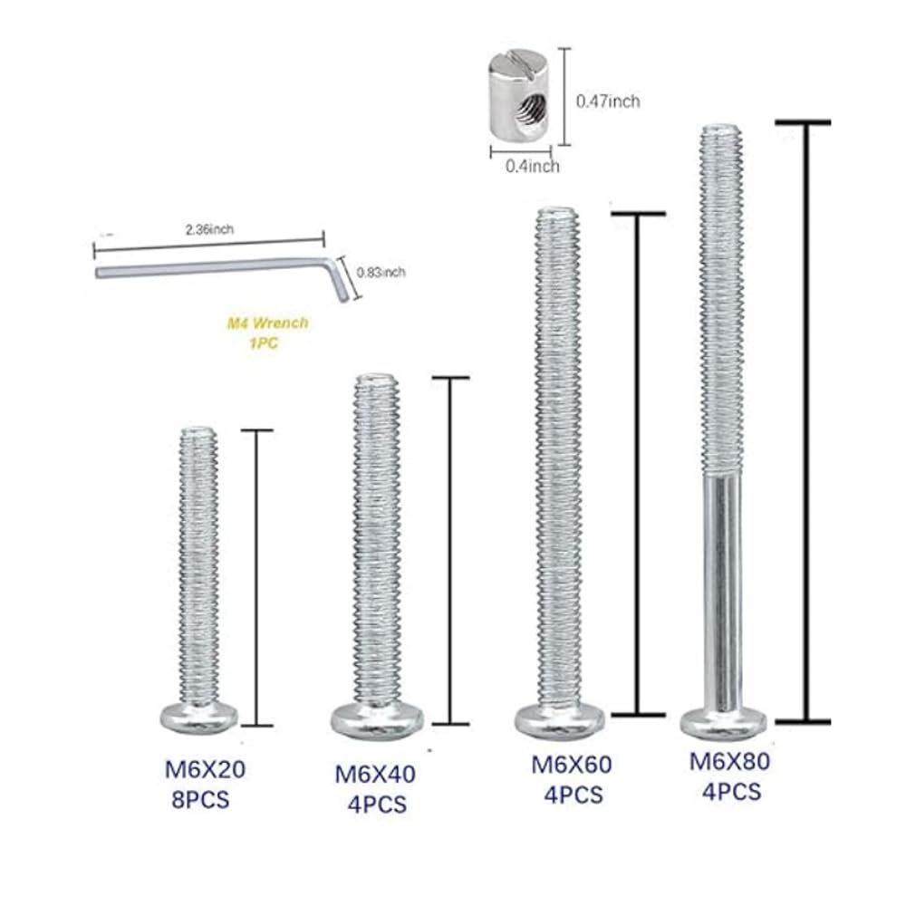 20 Set Crib Screws Baby Bed Cr - Furniture Hardware Barrel Nut のレビューと価格