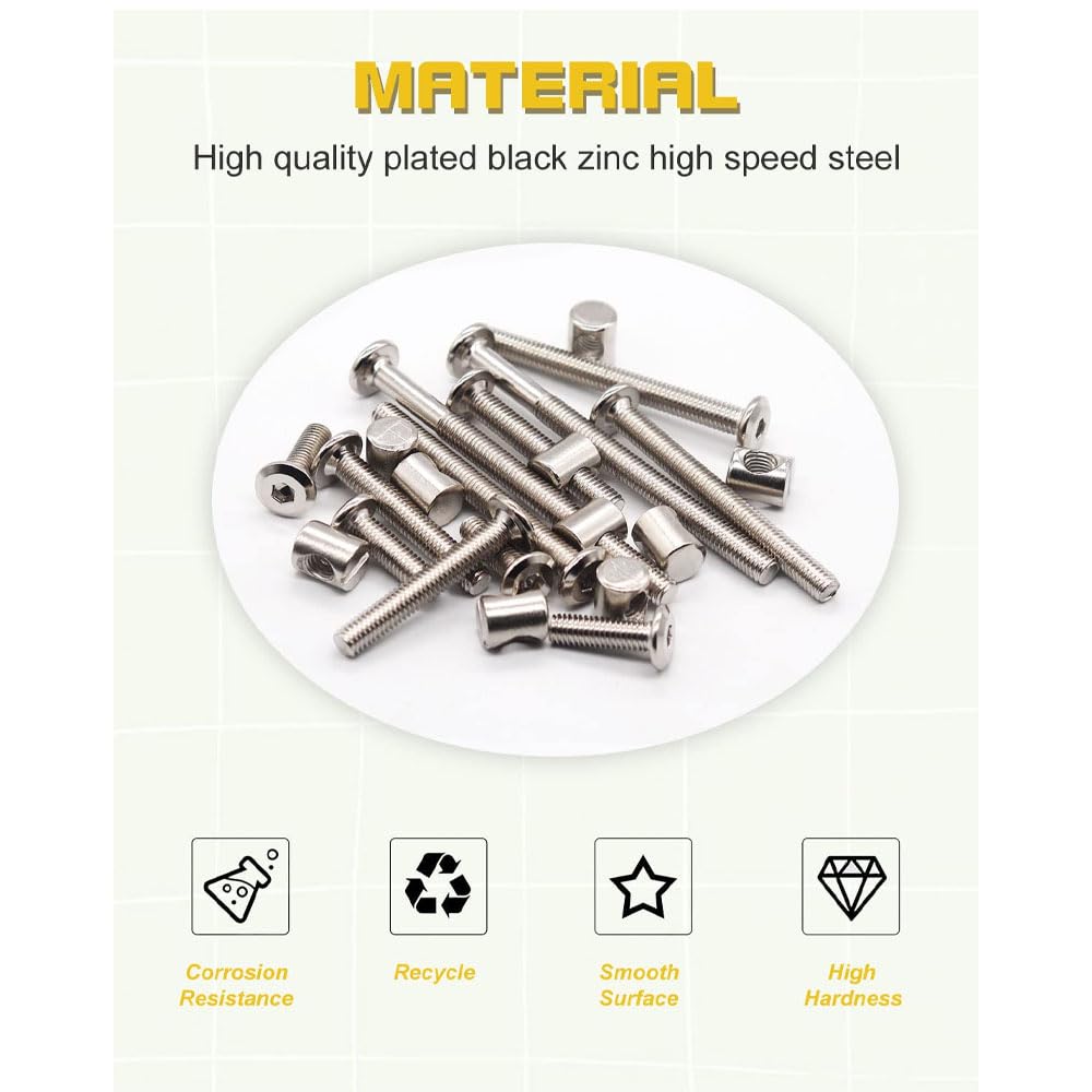 20 Set Crib Screws Baby Bed Cr - Furniture Hardware Barrel Nut のレビューと価格