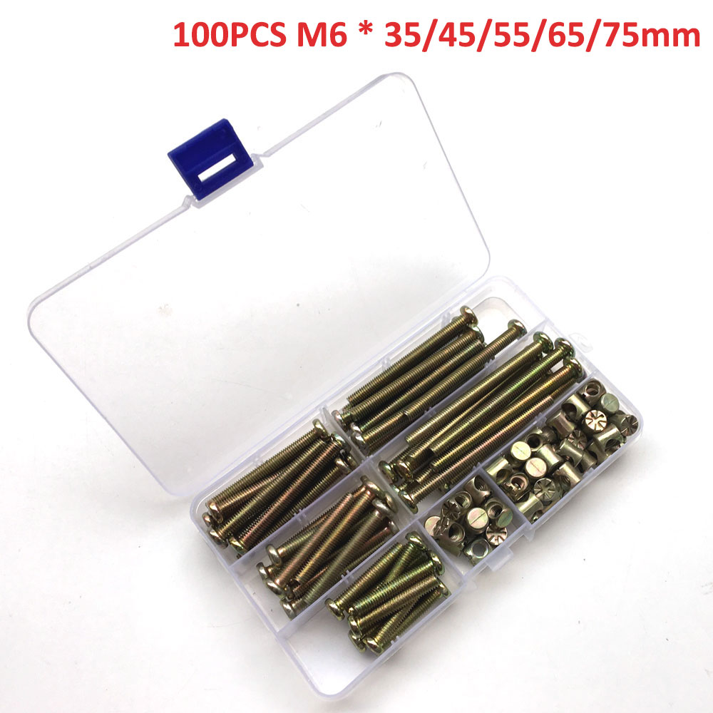 100Pcs M6 Barrel Dowel Nut Zin - Furniture Hardware Barrel Nut のレビューと価格
